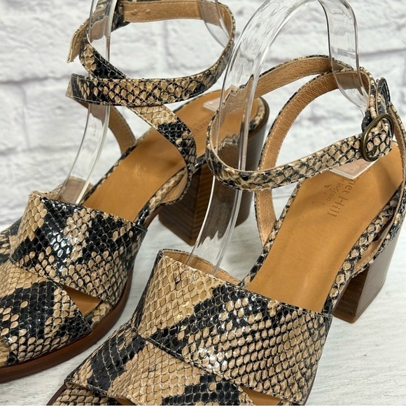 NWOT Garnet Hill Maya Ankle-Strap Block-Heel Sandals - Picture 9 of 16